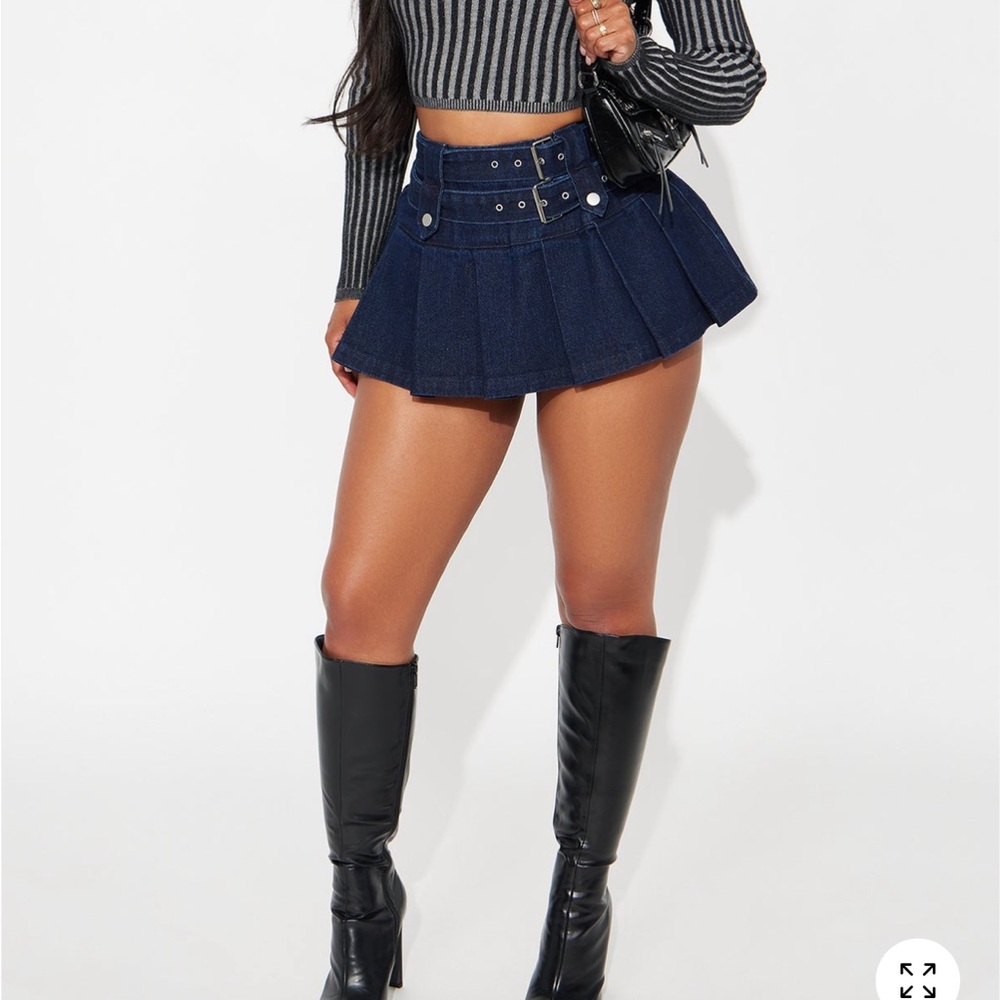 Fashion Nova Dark Blue Mini Skirt